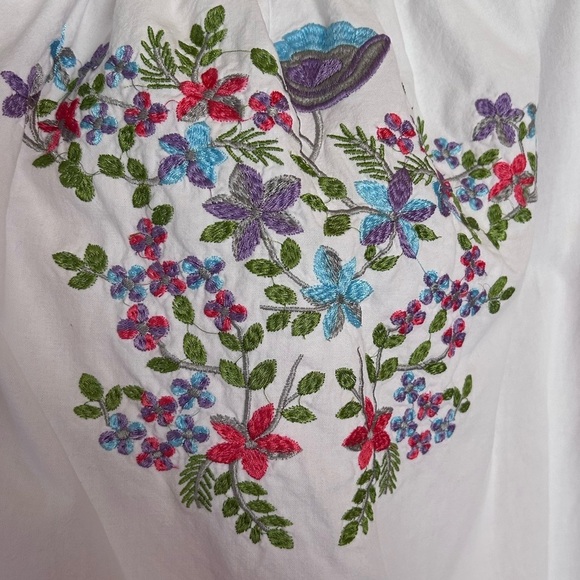 GiocamWhite Embroidered Off-Shoulder CottonDress Boho Bridal Beach Goddess Vibes - Picture 4 of 16